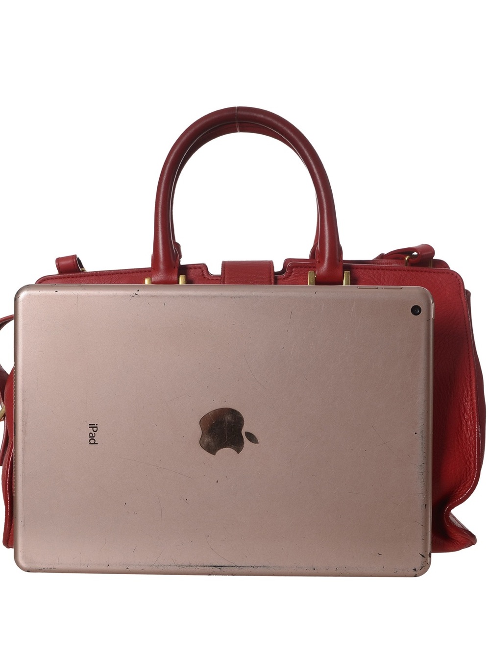 ♥️Saint Laurent Paris Cabas Red Leather 'Y' Top-Handle Satchel♥️ - Picture 5 of 16